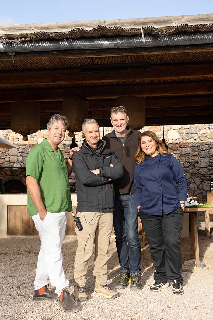 Argiro Barbarigou with key people of the production of MasterChef UK