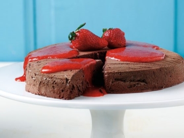 Σοκολατίνα µε σάλτσα φράουλας