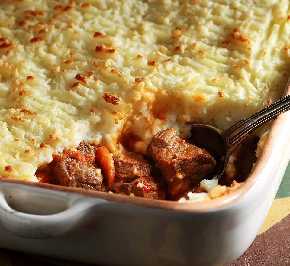 μοσχαρακι κοκκινιστο με πουρε - μοσχαρι με πουρε