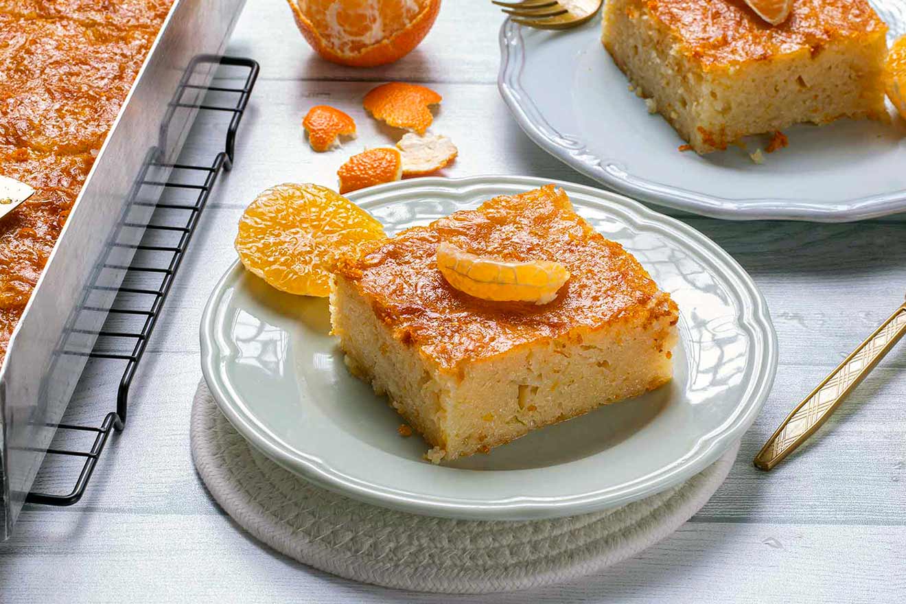 Mandarin orange cake with phyllo