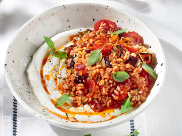 Μελιτζάνες πιλάφι