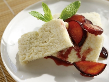 Ψητά δαμάσκηνα με κρέμα αμυγδάλου