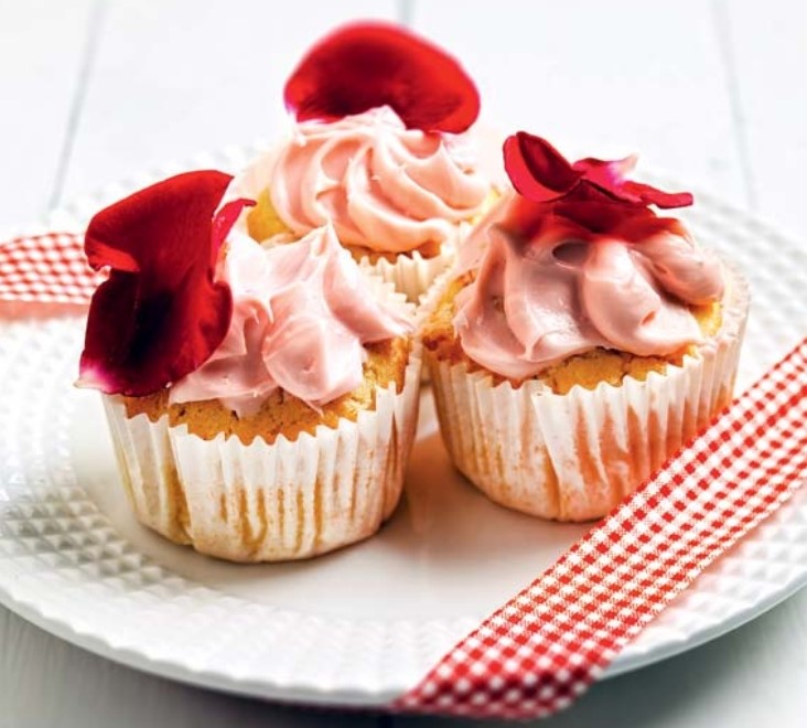 ροζ cupcakes τριαντάφυλλο λουλούδια συνταγη αργυρω