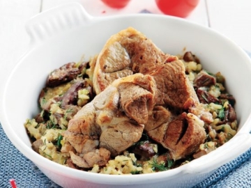 Αρνάκι στο φούρνο µε ρύζι