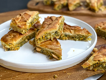 Zucchini pie with feta cheese (Kolokithopita)
