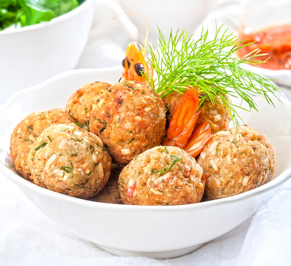 γαριδοκεφτεδεσ - μπιφτεκια γαριδασ