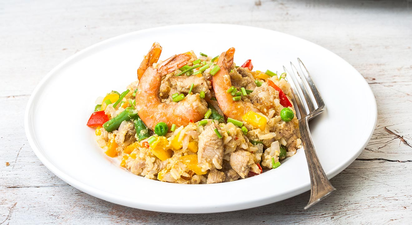 τηγανητό ρύζι με κοτόπουλο