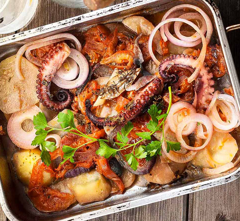 χταπόδι στο φουρνο