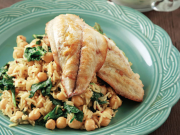 Πέρκα φιλέτο με ρεβυθόρυζο