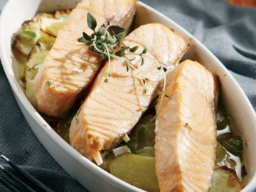 Σολωµός στο φούρνο με πατάτες