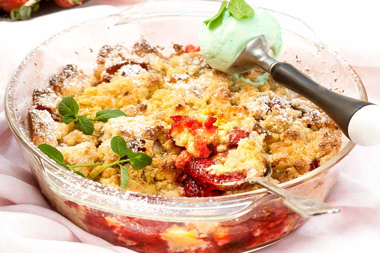 Crumble με φράουλες