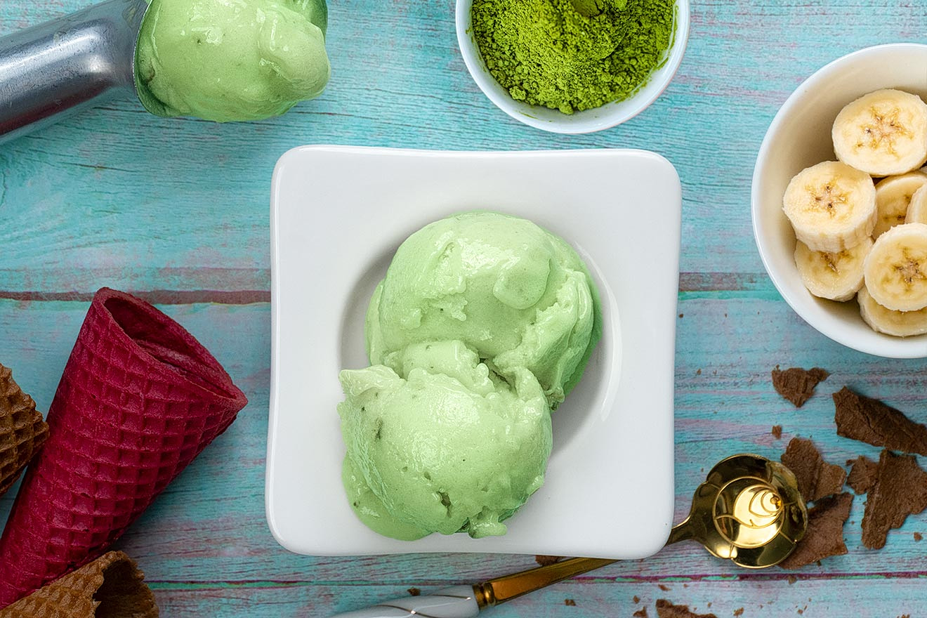 Παγωτό matcha χωρίς ζάχαρη