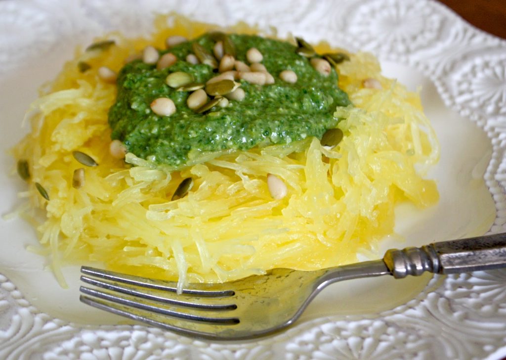 μακαρόνια κολοκύθας σπαγγέτι κολοκύθα spaghetti squash