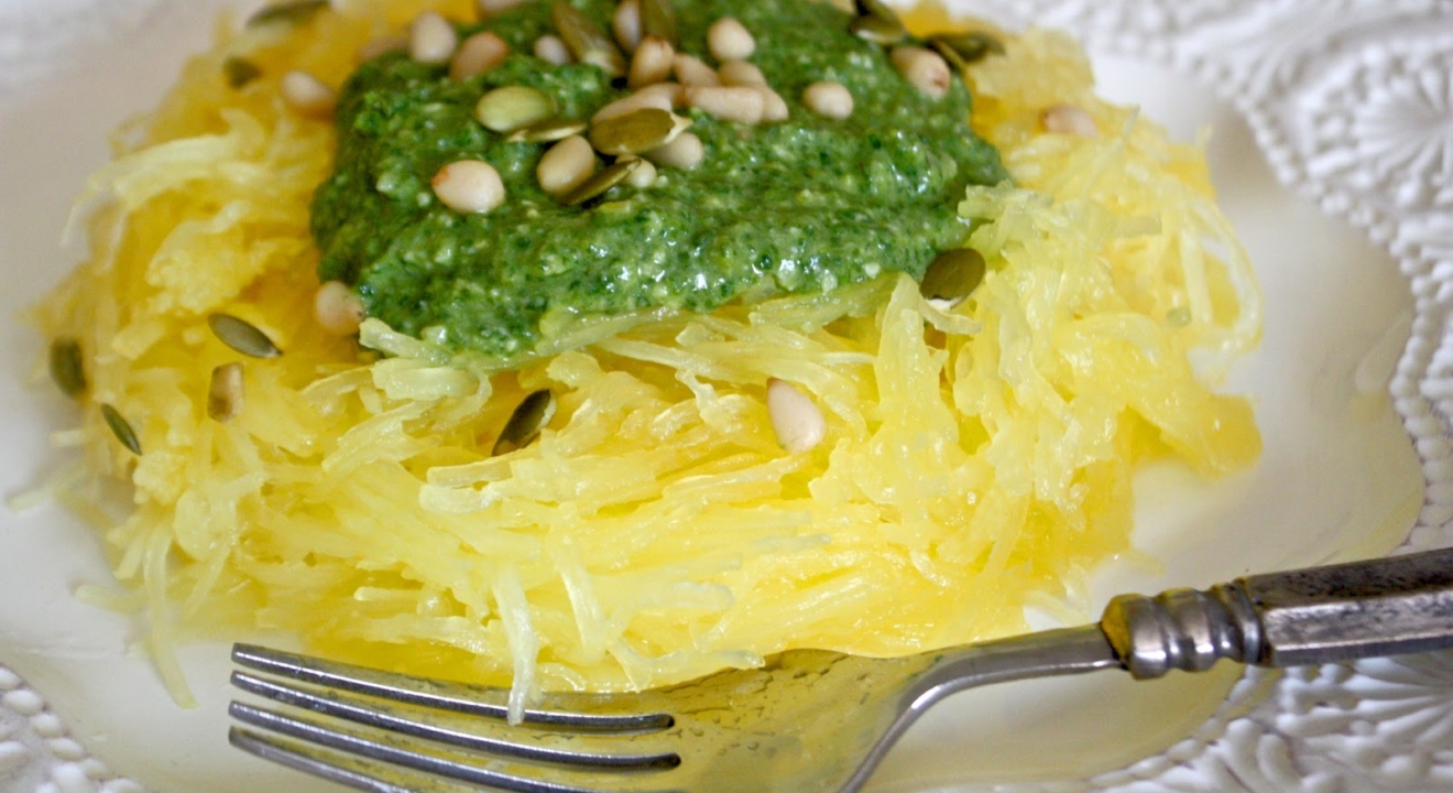 μακαρόνια κολοκύθας σπαγγέτι κολοκύθα spaghetti squash