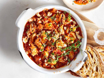 Μύδια σαγανάκι