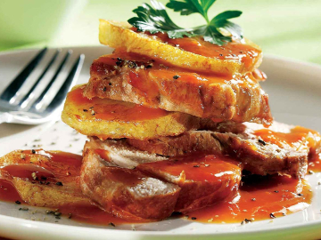 Χοιρινό με πατάτες κοκκινιστές (ρόστο Νάξου)