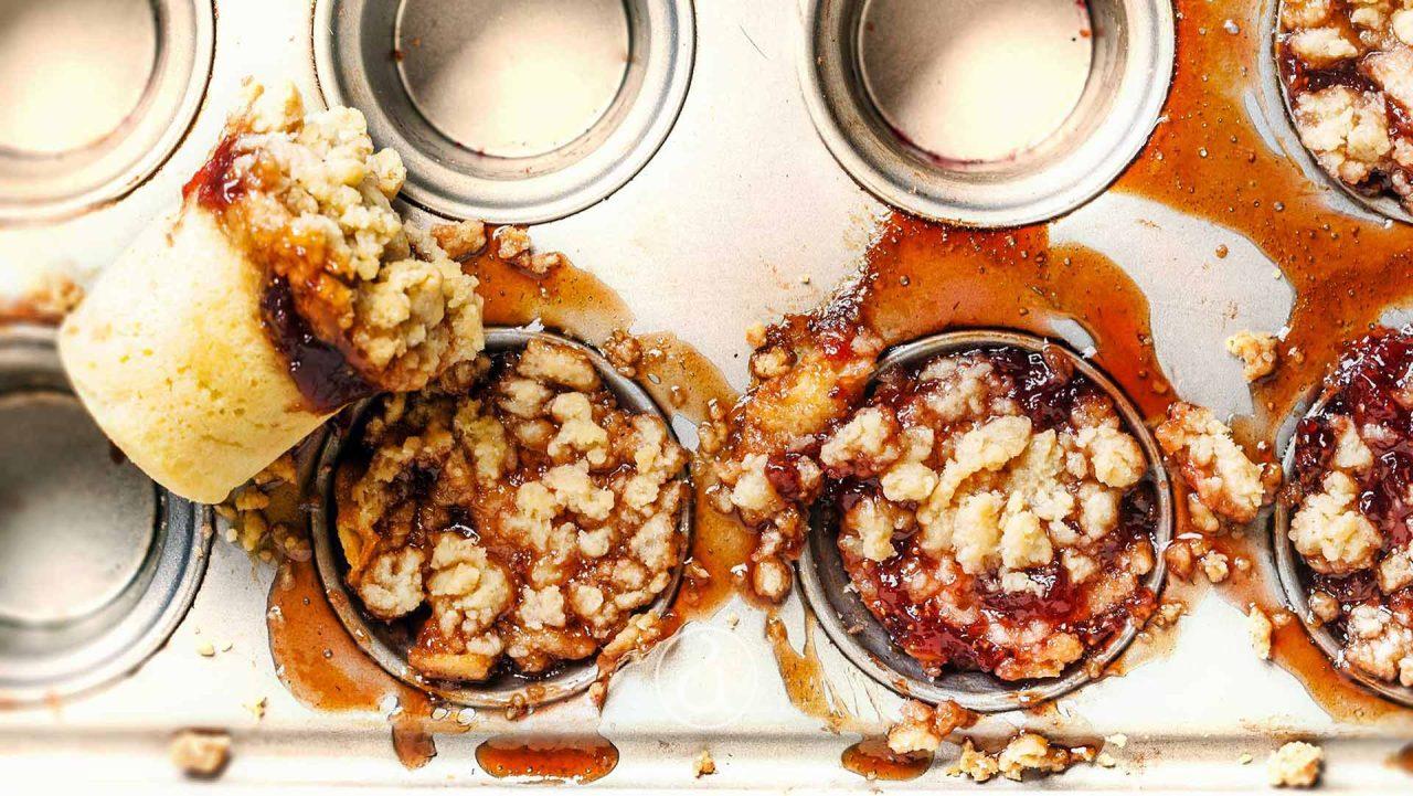 muffins με μαρμελάδα