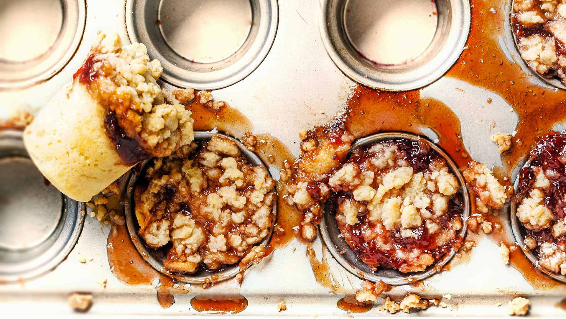 muffins με μαρμελάδα