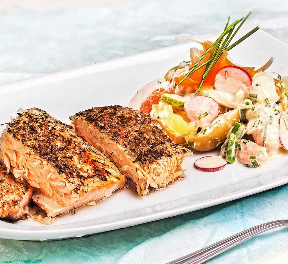 σολωμοσ ψητοσ στο φουρνο αργυρω