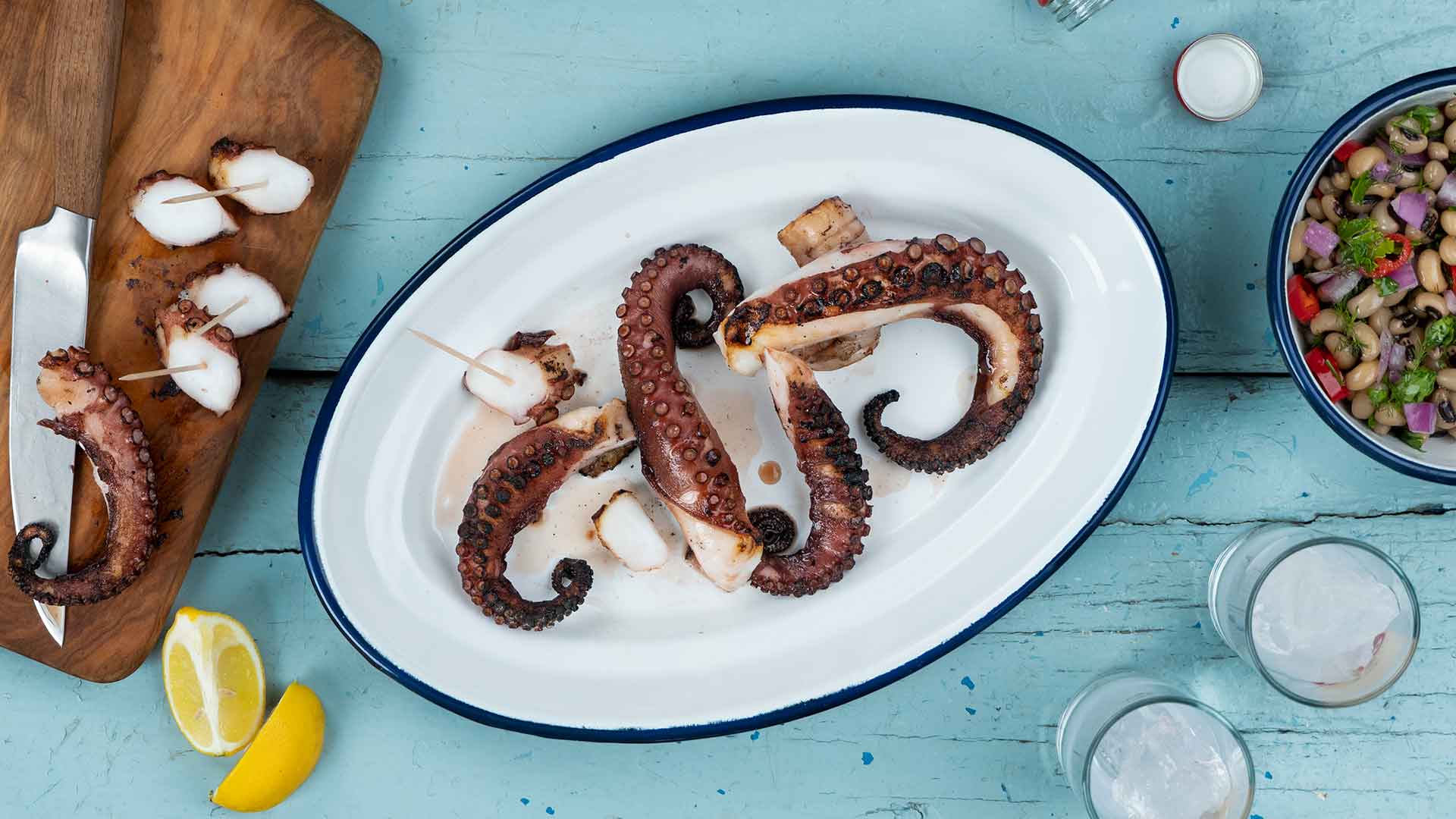 λιαστό χταπόδι στα κάρβουνα