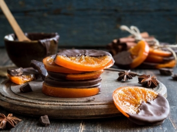 Φέτες πορτοκάλι με σοκολάτα