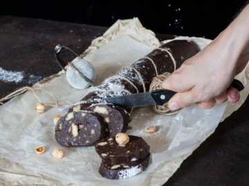 Vegan σαλάμι σοκολάτας χωρίς ζάχαρη