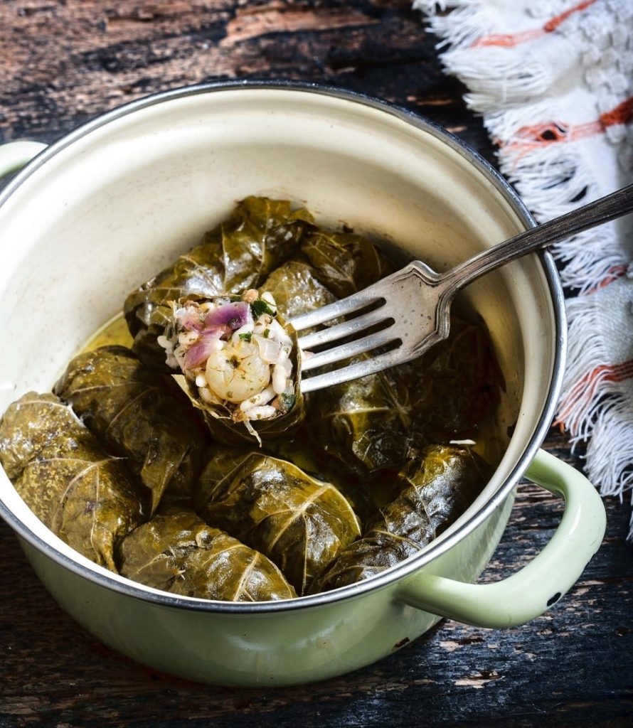 ντολμαδάκια με γαρίδες