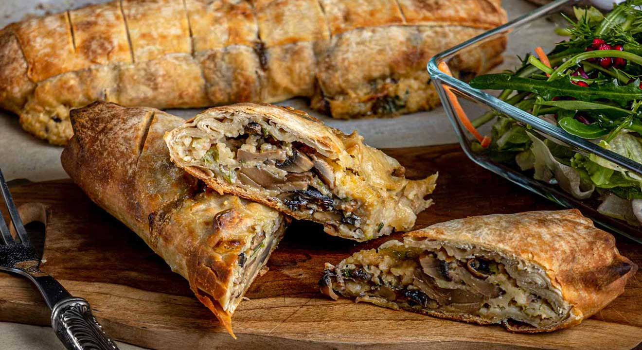 μανιταροπιτα με τυρια