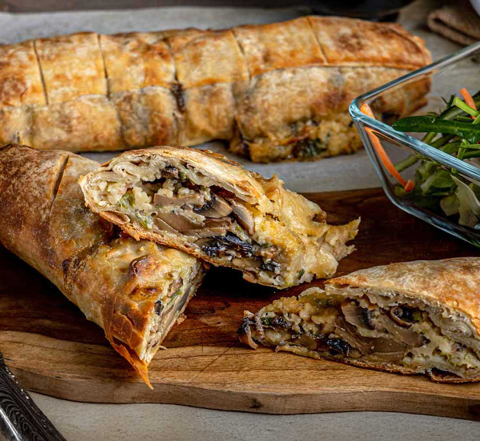 μανιταροπιτα με τυρια