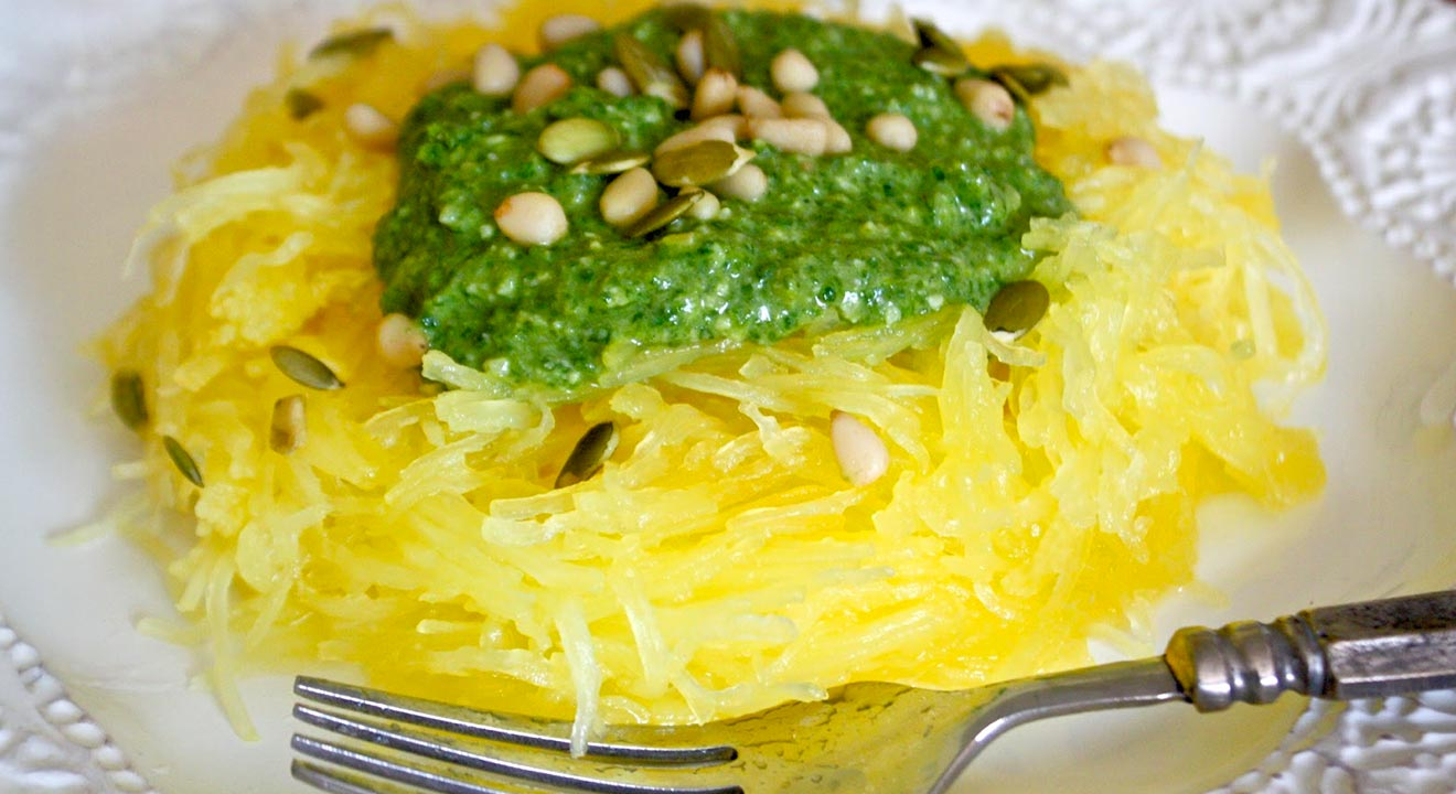 μακαρονια με κολοκυθα - spaghetti squash