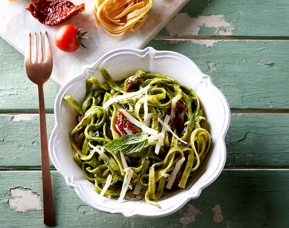 μακαρονια με σπανακι