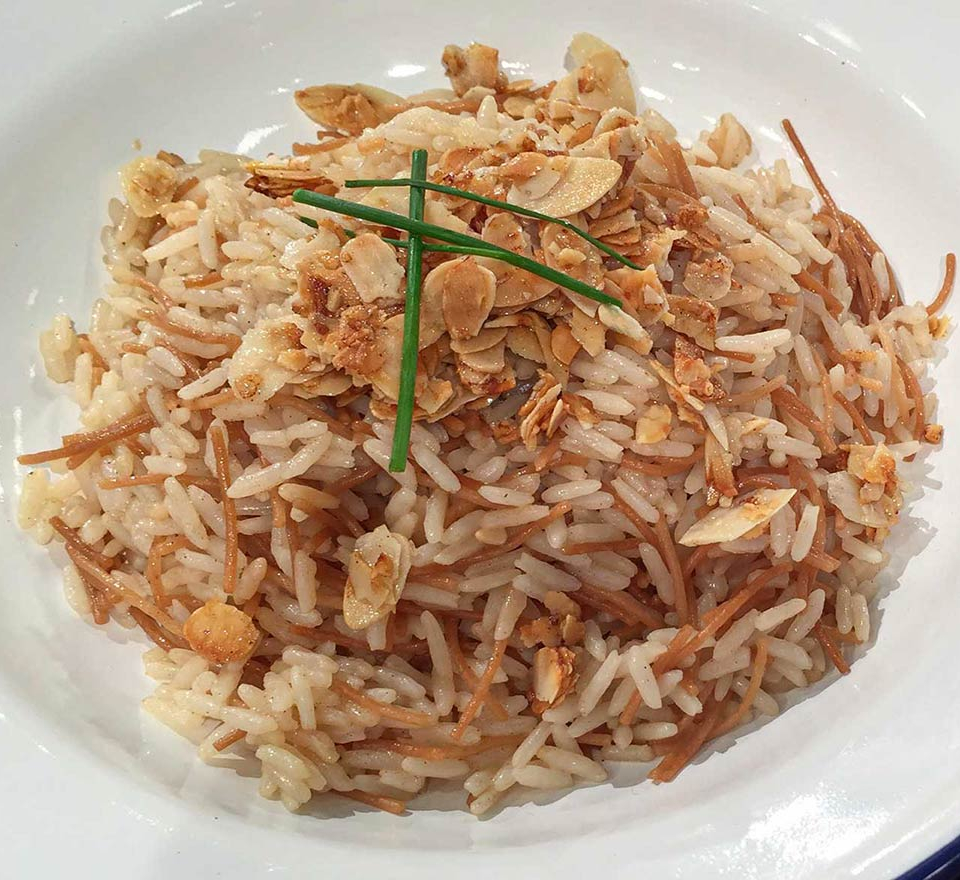 ρυζι με φιδε - ρυζι πιλαφι συνταγη - πιλαφι με αμυγδαλα