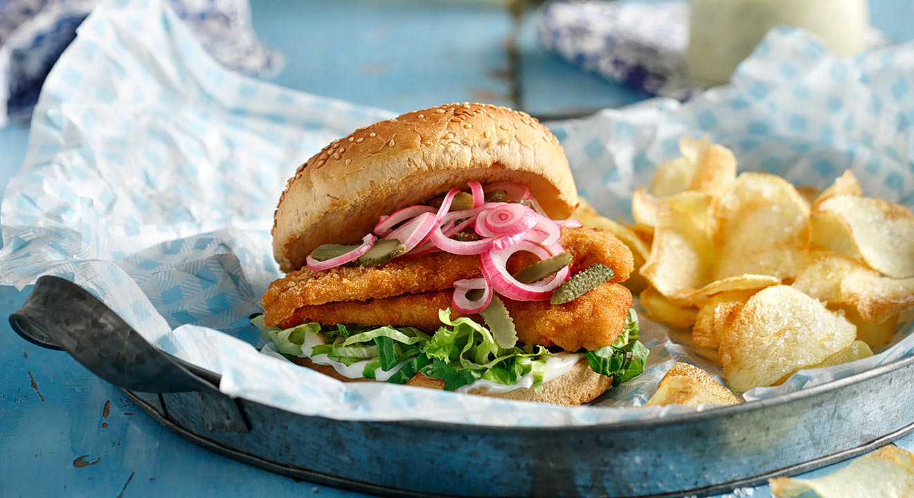 burger ψαριου - fish burger