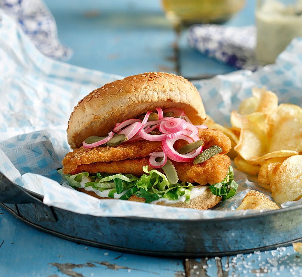 burger ψαριου - fish burger