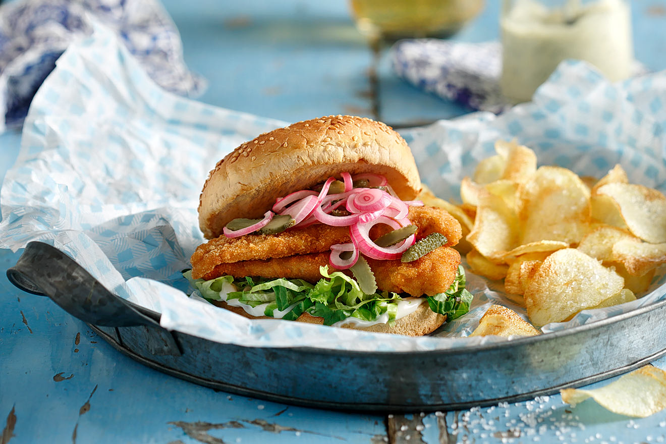 burger ψαριου - fish burger