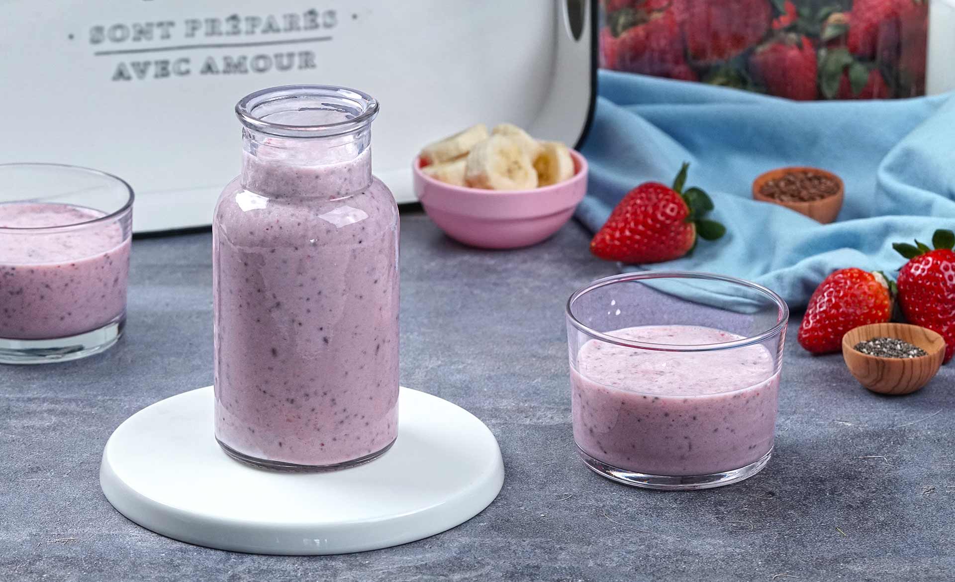 smoothie μπανάνα φράουλα
