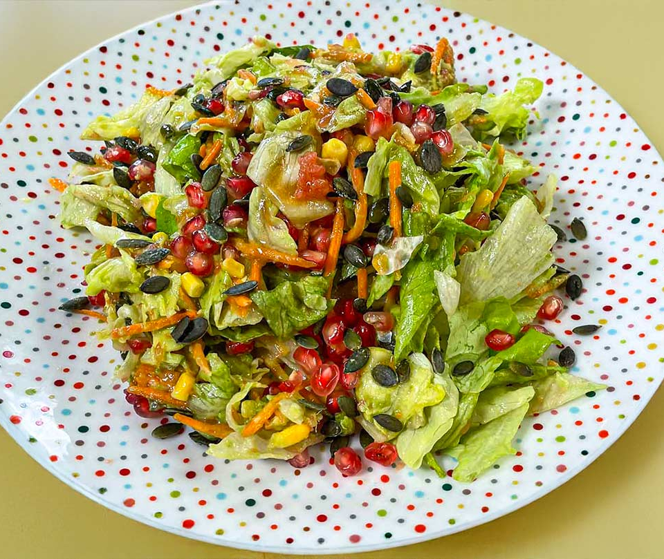 πρασινη σαλατα με αβοκαντο