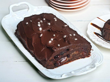 Κορμός Χριστουγέννων με παντεσπάνι σοκολάτας