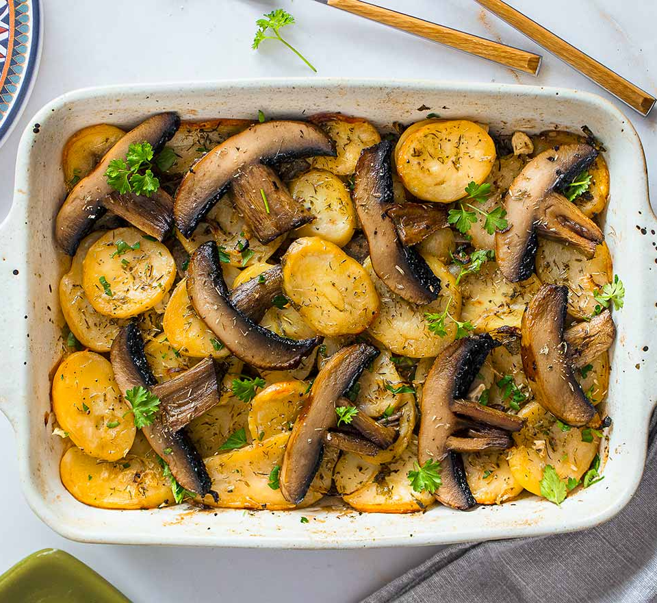 λευκα μανιταρια στο φουρνο