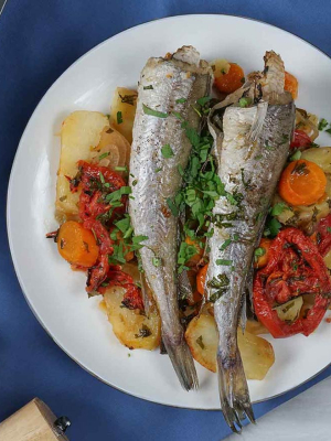 Ψάρι στο φούρνο με λαχανικά