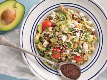 Φακές σαλάτα με φέτα και κους κους