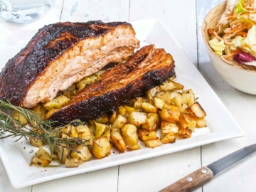 Καραμελωμένη πανσέτα με bbq sauce