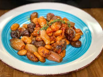 Κάστανα στιφάδο με γίγαντες