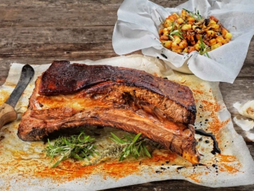 Σιδηρόδρομος μοσχάρι με τραγανά πατατάκια