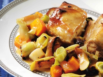 Χοιρινό χτένι στο φούρνο με σάλτσα μουστάρδας