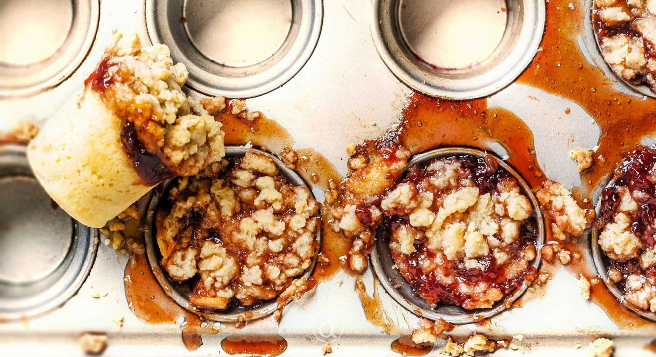 muffins με μαρμελάδα
