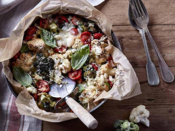 Μπρόκολο και κουνουπίδι σαν πίτσα