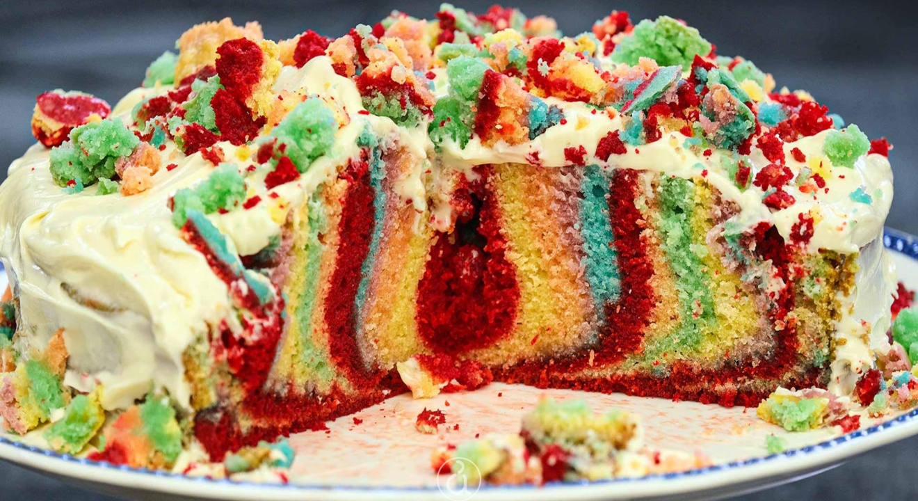 rainbow cake - κέικ ουράνιο τόξο