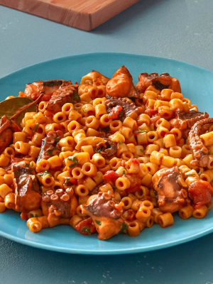 Χταπόδι με κοφτό μακαρονάκι