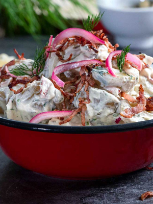 Θεική πατατοσαλάτα με φρέσκο τυρί κρέμα